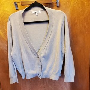 EUC YeMak 3/4 sleeve cropped cardigan